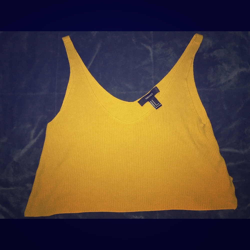 Mustard Knit Crop Top
